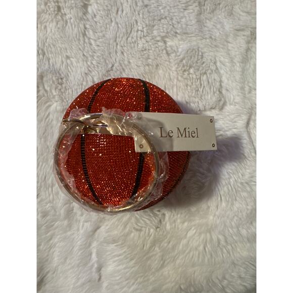 Orange bling Covered crossbody basketball purse/clutch - Picture 2 of 5